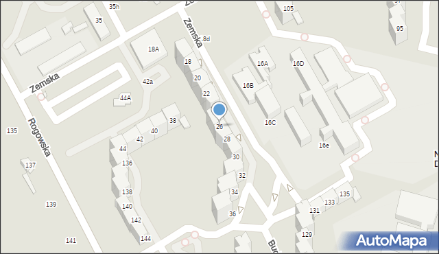 Wrocław, Zemska, 26, mapa Wrocławia