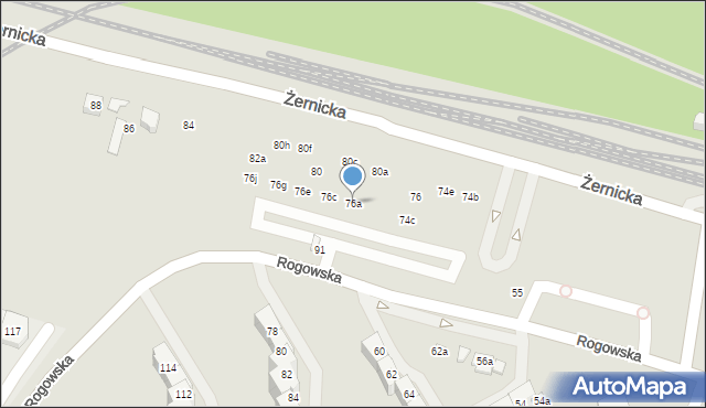 Wrocław, Żernicka, 76a, mapa Wrocławia