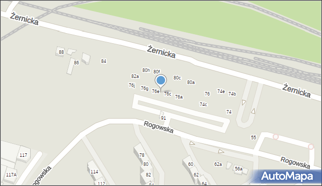 Wrocław, Żernicka, 76d, mapa Wrocławia