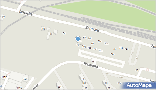 Wrocław, Żernicka, 76j, mapa Wrocławia