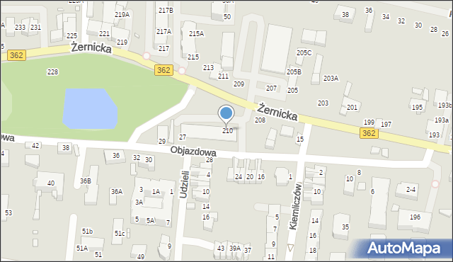 Wrocław, Żernicka, 210, mapa Wrocławia