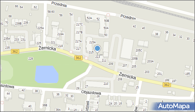 Wrocław, Żernicka, 213, mapa Wrocławia