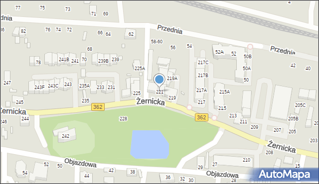 Wrocław, Żernicka, 221, mapa Wrocławia