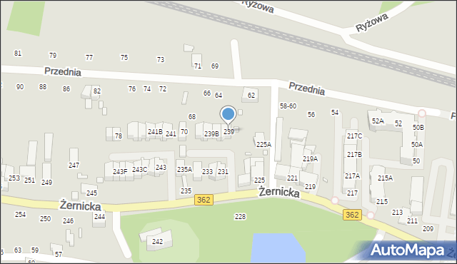 Wrocław, Żernicka, 239, mapa Wrocławia