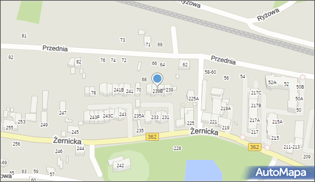 Wrocław, Żernicka, 239B, mapa Wrocławia