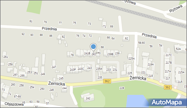 Wrocław, Żernicka, 241, mapa Wrocławia