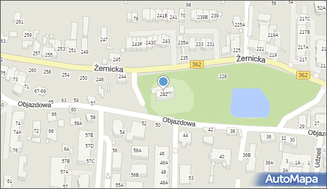 Wrocław, Żernicka, 242, mapa Wrocławia