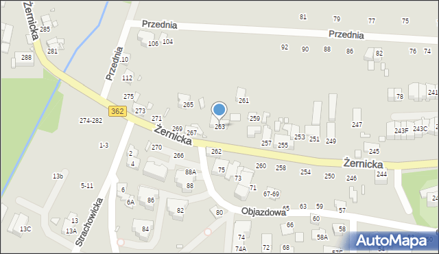 Wrocław, Żernicka, 263, mapa Wrocławia