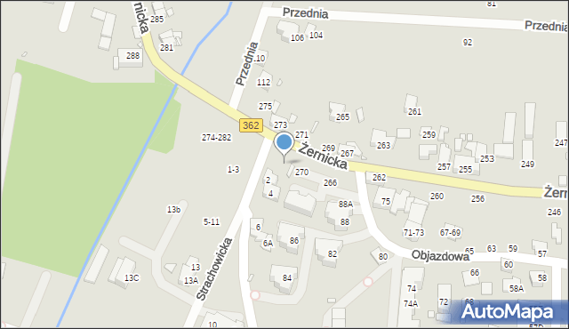 Wrocław, Żernicka, 272, mapa Wrocławia