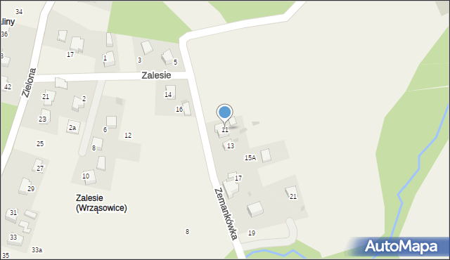 Wrząsowice, Zemankówka, 11, mapa Wrząsowice