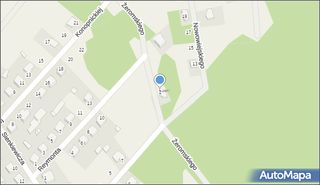 Wydminy, Żeromskiego Stefana, 2, mapa Wydminy