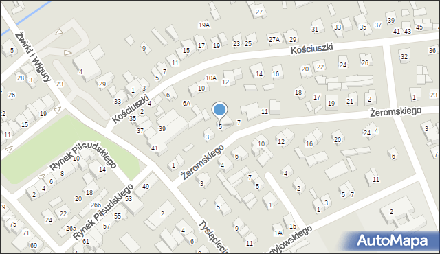 Wysokie Mazowieckie, Żeromskiego Stefana, 5, mapa Wysokie Mazowieckie