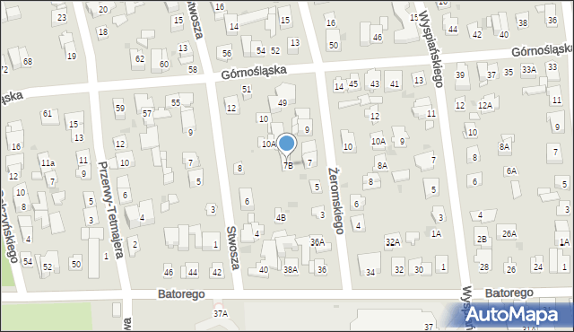 Ząbki, Żeromskiego Stefana, 7B, mapa Ząbki