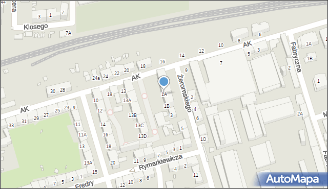 Zabrze, Żeromskiego Stefana, 1A, mapa Zabrza