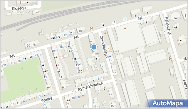 Zabrze, Żeromskiego Stefana, 1B, mapa Zabrza