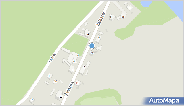 Żagań, Żelazna, 7a, mapa Żagań