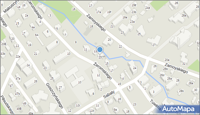 Zakopane, Żeromskiego Stefana, 13, mapa Zakopanego