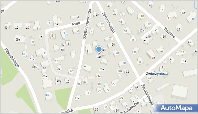 Zakopane, Żeromskiego Stefana, 24b, mapa Zakopanego