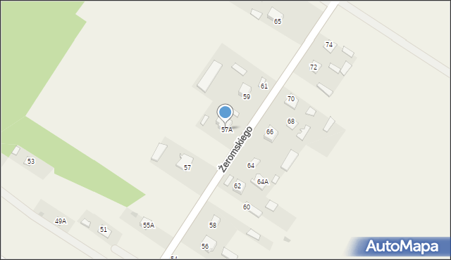 Zakrzówek, Żeromskiego Stefana, 57A, mapa Zakrzówek