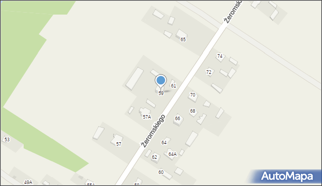 Zakrzówek, Żeromskiego Stefana, 59, mapa Zakrzówek