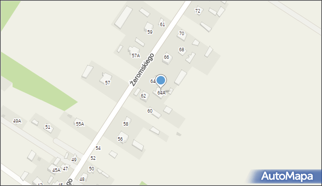 Zakrzówek, Żeromskiego Stefana, 64A, mapa Zakrzówek