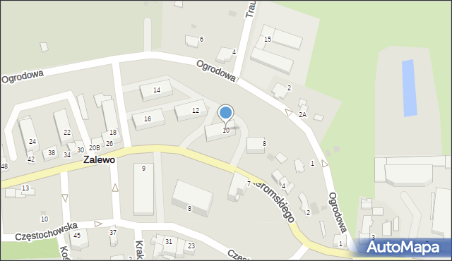 Zalewo, Żeromskiego Stefana, 10, mapa Zalewo
