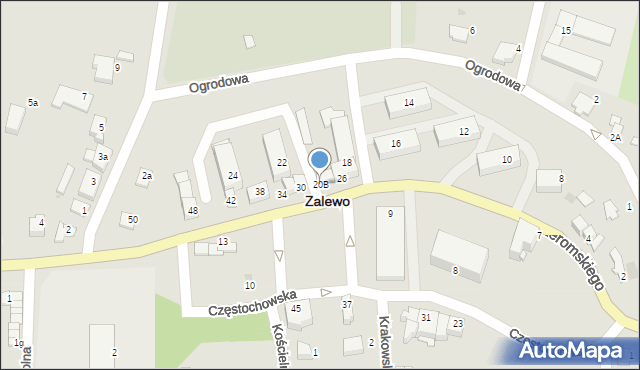 Zalewo, Żeromskiego Stefana, 20B, mapa Zalewo