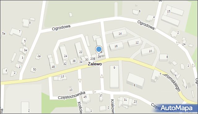 Zalewo, Żeromskiego Stefana, 26, mapa Zalewo