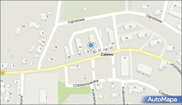 Zalewo, Żeromskiego Stefana, 36, mapa Zalewo