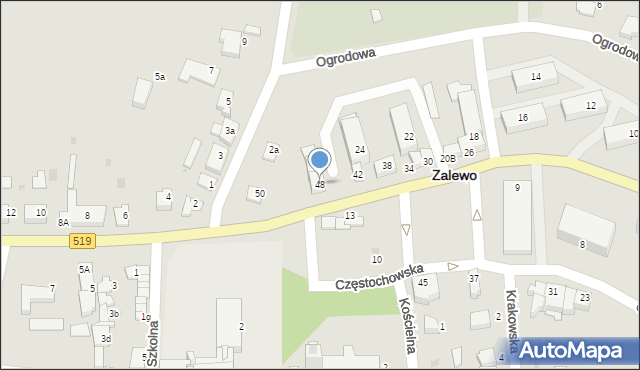 Zalewo, Żeromskiego Stefana, 48, mapa Zalewo