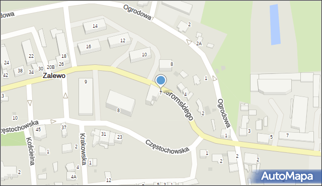 Zalewo, Żeromskiego Stefana, 7, mapa Zalewo