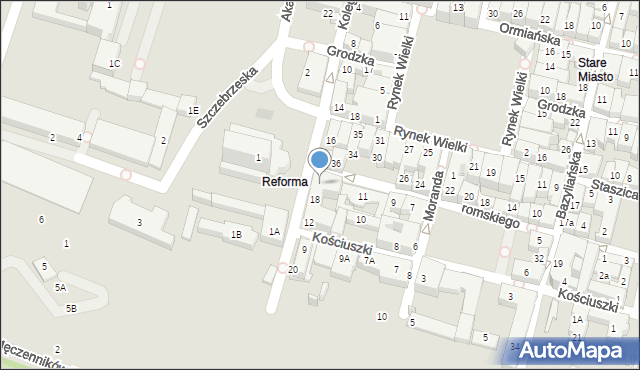 Zamość, Żeromskiego Stefana, 13, mapa Zamościa