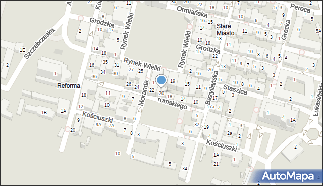 Zamość, Żeromskiego Stefana, 20, mapa Zamościa