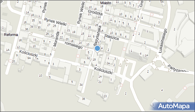 Zamość, Żeromskiego Stefana, 3, mapa Zamościa
