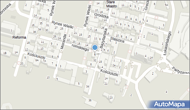 Zamość, Żeromskiego Stefana, 5, mapa Zamościa