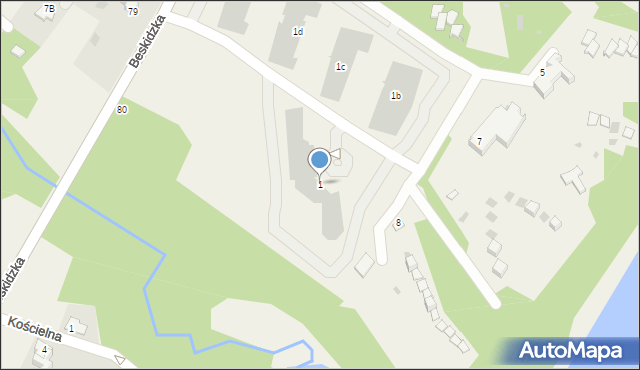 Zarzecze, Żeglarska, 1a, mapa Zarzecze