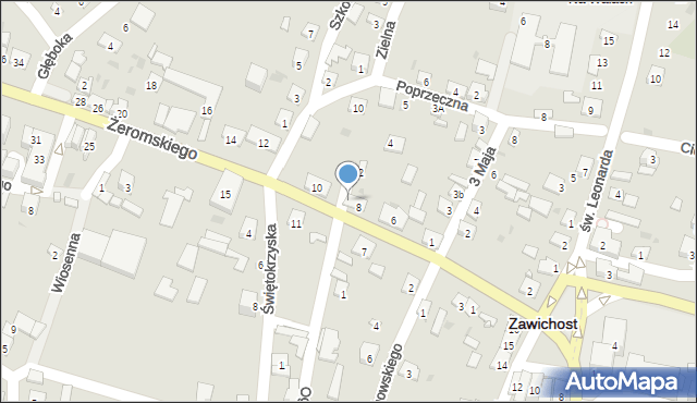 Zawichost, Żeromskiego Stefana, 8a, mapa Zawichost