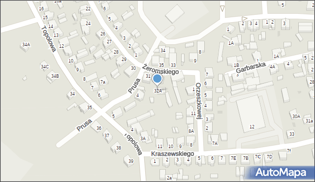 Zbąszyń, Żeromskiego Stefana, 32A, mapa Zbąszyń