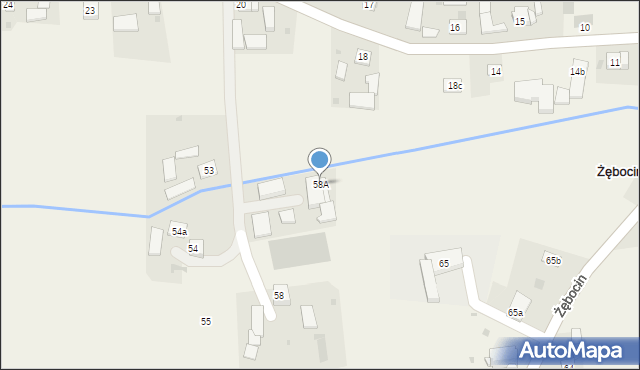 Żębocin, Żębocin, 58A, mapa Żębocin