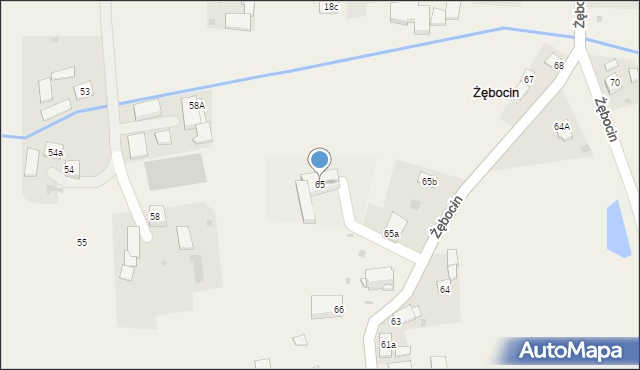 Żębocin, Żębocin, 65, mapa Żębocin