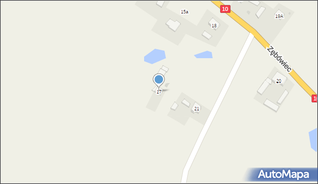 Zębówiec, Zębówiec, 17, mapa Zębówiec