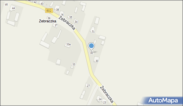Żebraczka, Żebraczka, 32, mapa Żebraczka