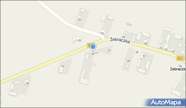 Żebraczka, Żebraczka, 61, mapa Żebraczka