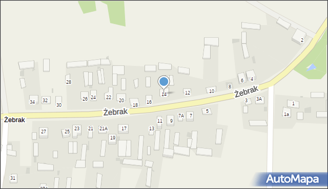 Żebrak, Żebrak, 14, mapa Żebrak