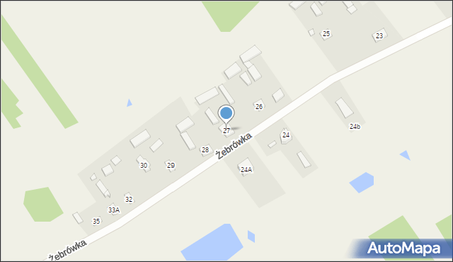 Żebrówka, Żebrówka, 27, mapa Żebrówka