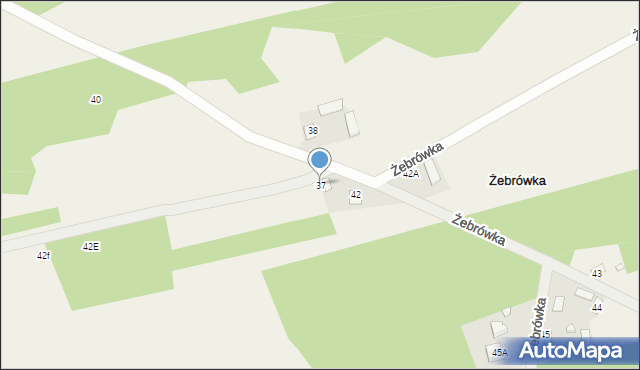 Żebrówka, Żebrówka, 37, mapa Żebrówka