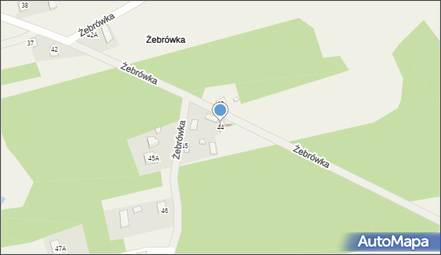 Żebrówka, Żebrówka, 44, mapa Żebrówka