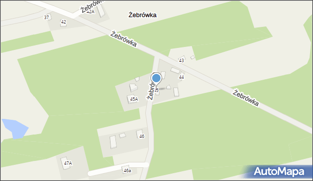 Żebrówka, Żebrówka, 45, mapa Żebrówka