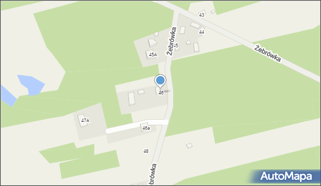 Żebrówka, Żebrówka, 46, mapa Żebrówka