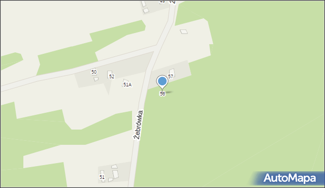 Żebrówka, Żebrówka, 56, mapa Żebrówka